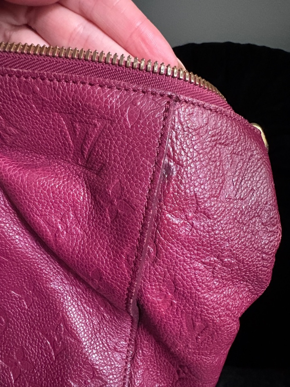Louis Vuitton Vintage Empreinte Lumineuse PM - Burgundy Leather Tote Bag - Picture 12 of 15